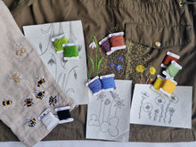 Last inn bildet i Galleri-visningsprogrammet, Vannløselige broderimaler: Vårblomster