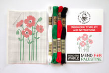 Last inn bildet i Galleri-visningsprogrammet, Vannløselige broderimaler: Mend The World - Palestine Poppy (3stk)
