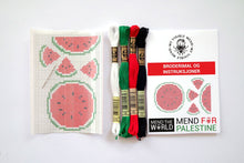 Last inn bildet i Galleri-visningsprogrammet, Broderisett, korssting: Mend The World - Mend For Palestine - Watermelon