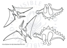 Last inn bildet i Galleri-visningsprogrammet, Vannløselige broderimaler: Dinosaurer