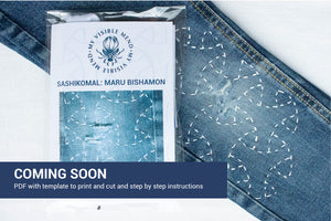 Digital Download Sashiko template, Maru Bishamon