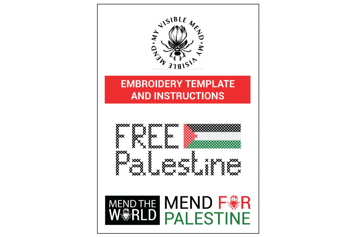 PDF Embroidery Designs: Mend The World - Mend For Palestine 1 DOWNLOAD