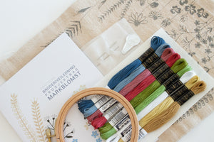 Materialpakke med webinar - Lær broderi med prosjektbag markblomst