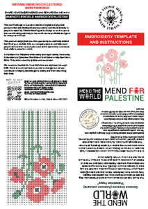 PDF Embroidery Designs: Mend The World - Mend For Palestine 2 DOWNLOAD