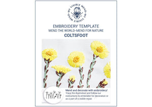 Embroidery template, Mend the World, Mend for Nature, Coltsfoot, Digital Download