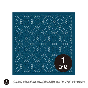 Hanafukin sashiko, marineblå