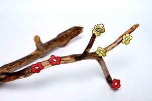 Strykemerke, Blomster, tegneseriestil, 3 stk , 2 cm