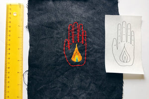 Embroidery Transfers - TATTOO,  Vannløselige, selvklebende broderimaler, Wren Bird Arts